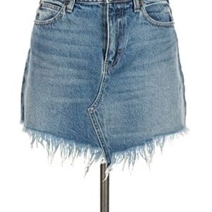 H&M Denim Frayed Hem Skirt
